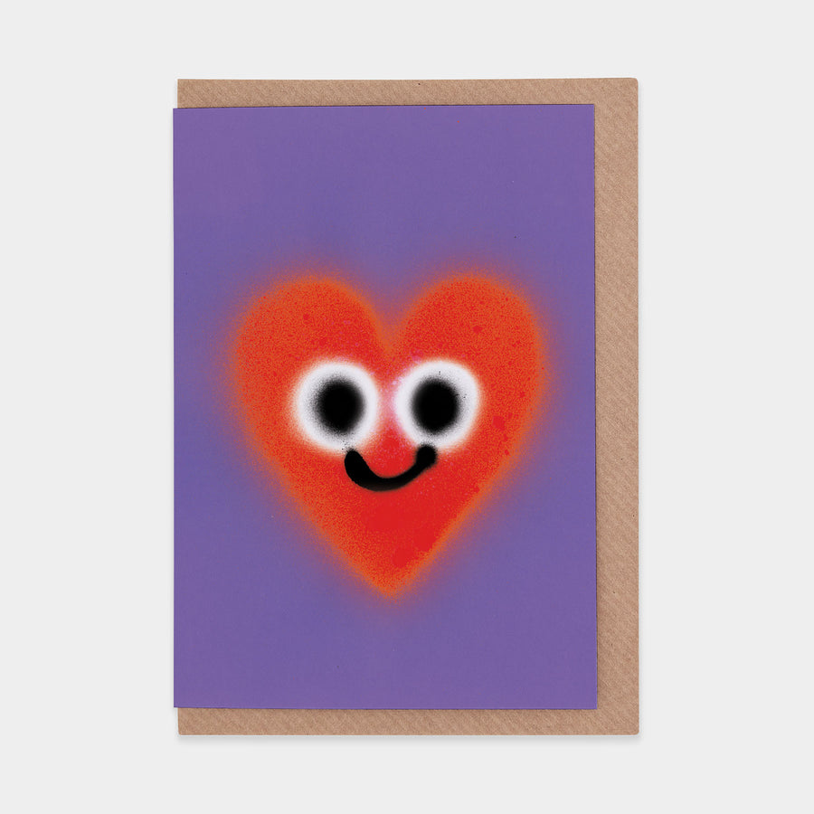 Heart Greetings Card by Jon Burgerman