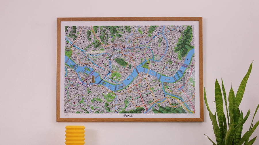 Hand Drawn Map of Seoul