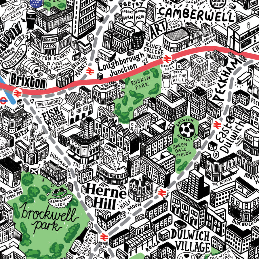 1000 Piece Jigsaw Hand Drawn Map of London