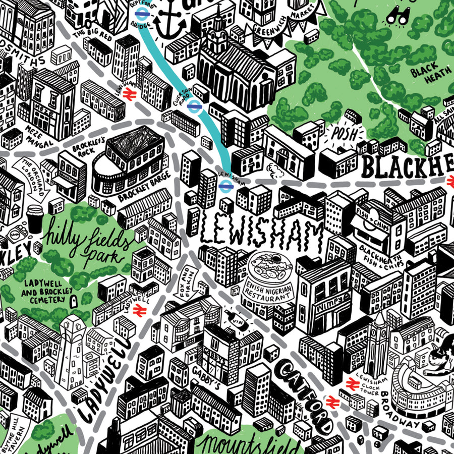 1000 Piece Jigsaw Hand Drawn Map of London