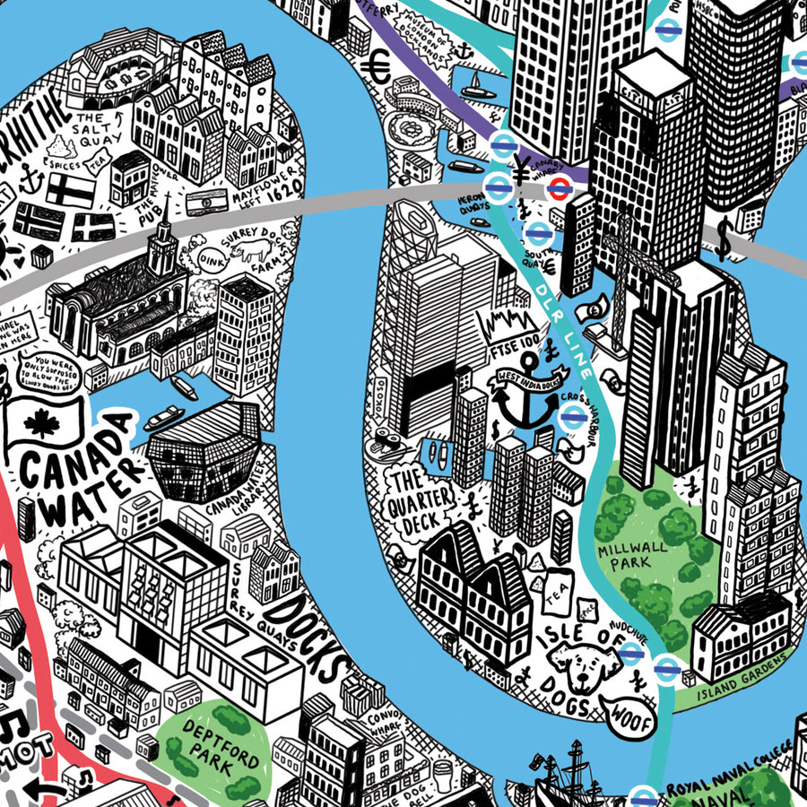 1000 Piece Jigsaw Hand Drawn Map of London