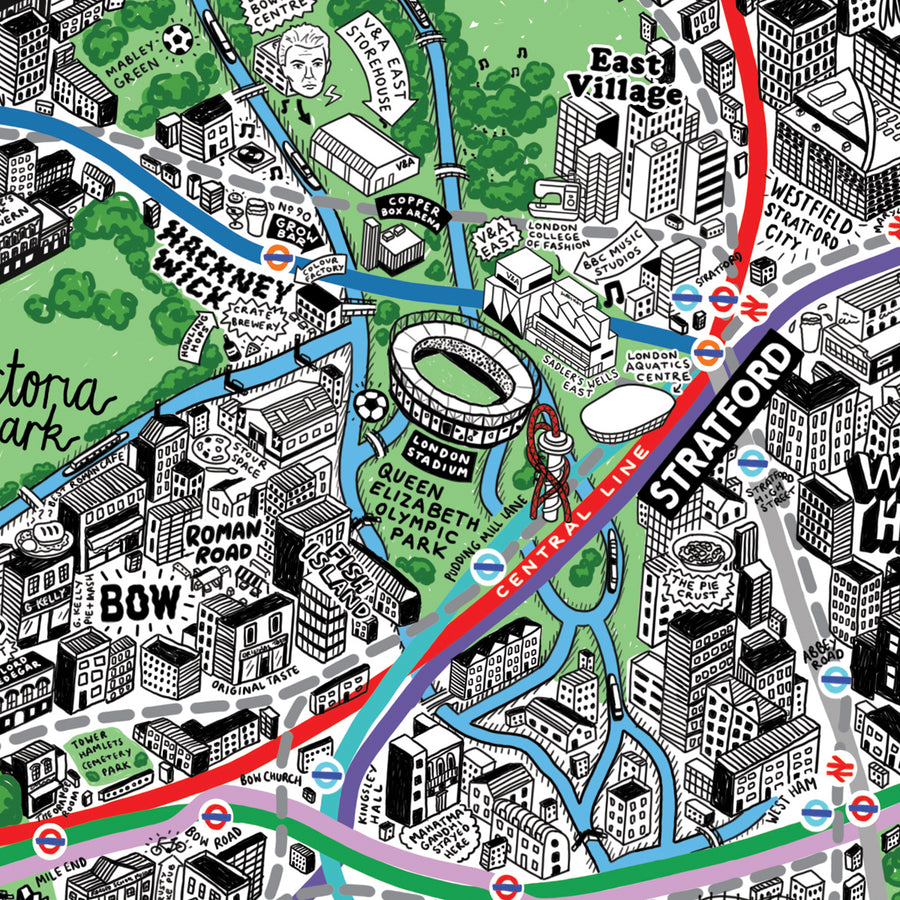 1000 Piece Jigsaw Hand Drawn Map of London