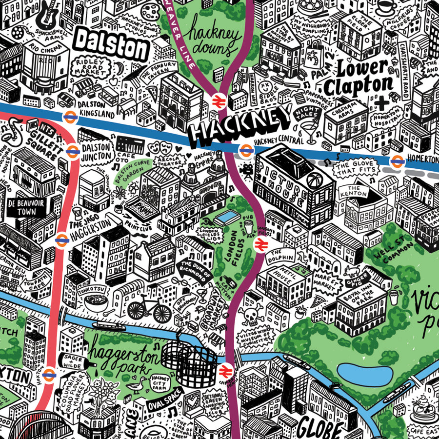 1000 Piece Jigsaw Hand Drawn Map of London