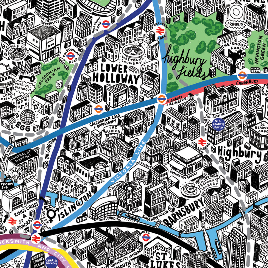 1000 Piece Jigsaw Hand Drawn Map of London