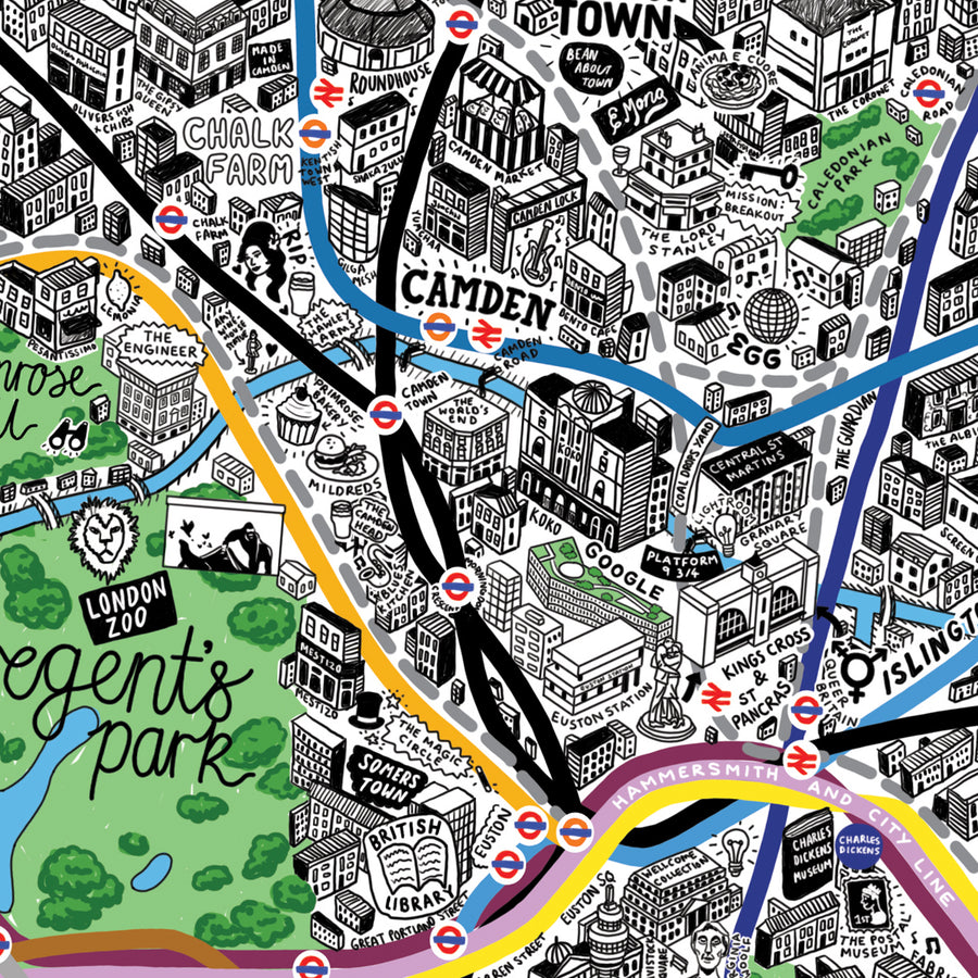 1000 Piece Jigsaw Hand Drawn Map of London
