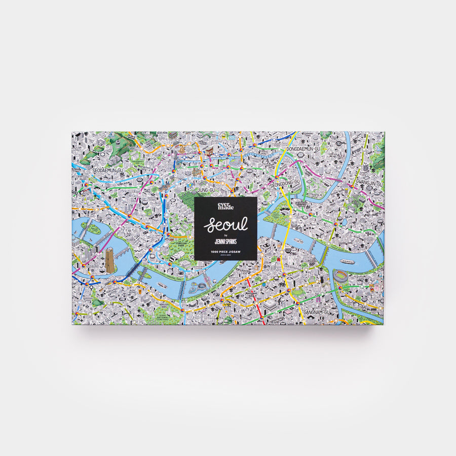 1000 Piece Jigsaw Hand Drawn Map of Seoul