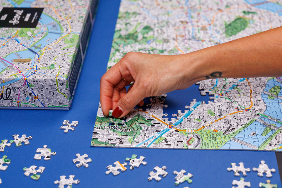 1000 Piece Jigsaw Hand Drawn Map of Seoul