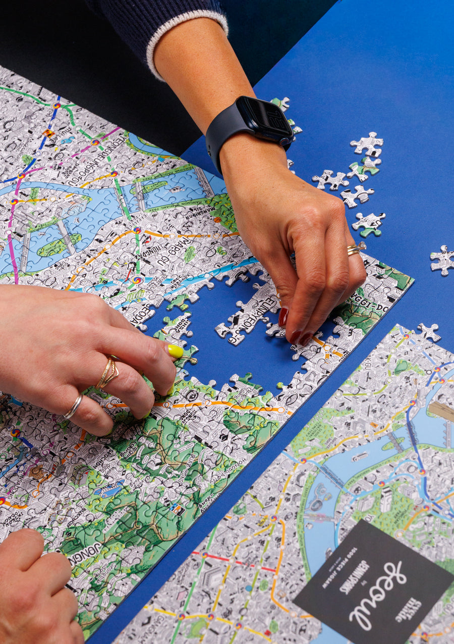 1000 Piece Jigsaw Hand Drawn Map of Seoul