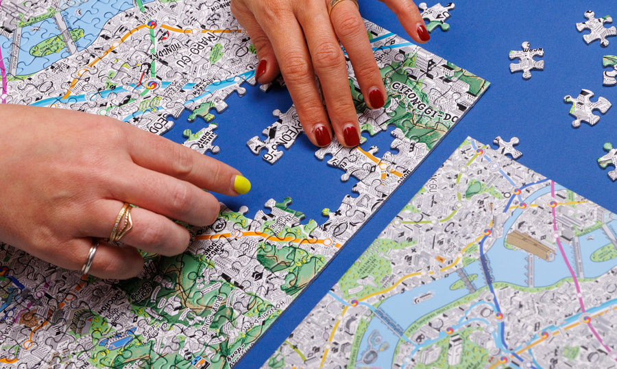 1000 Piece Jigsaw Hand Drawn Map of Seoul