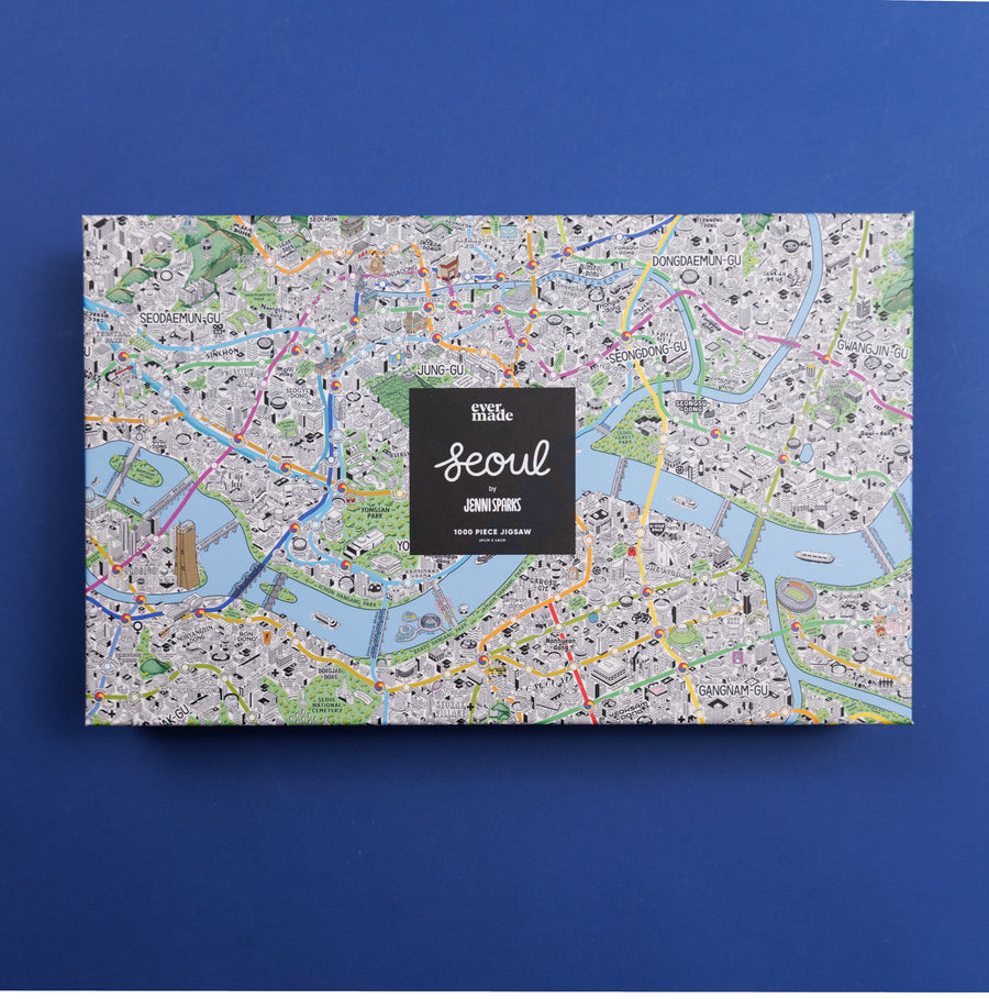 1000 Piece Jigsaw Hand Drawn Map of Seoul