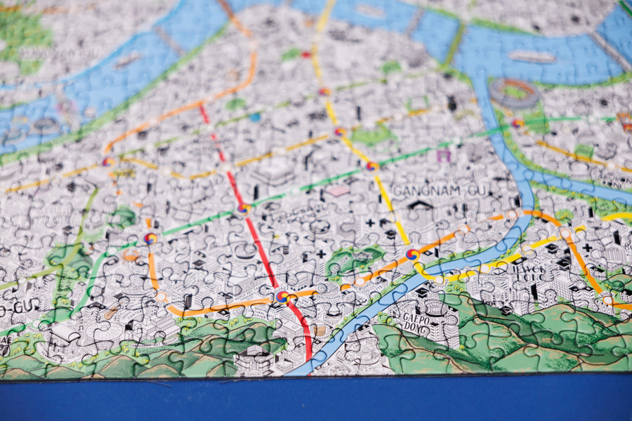 1000 Piece Jigsaw Hand Drawn Map of Seoul