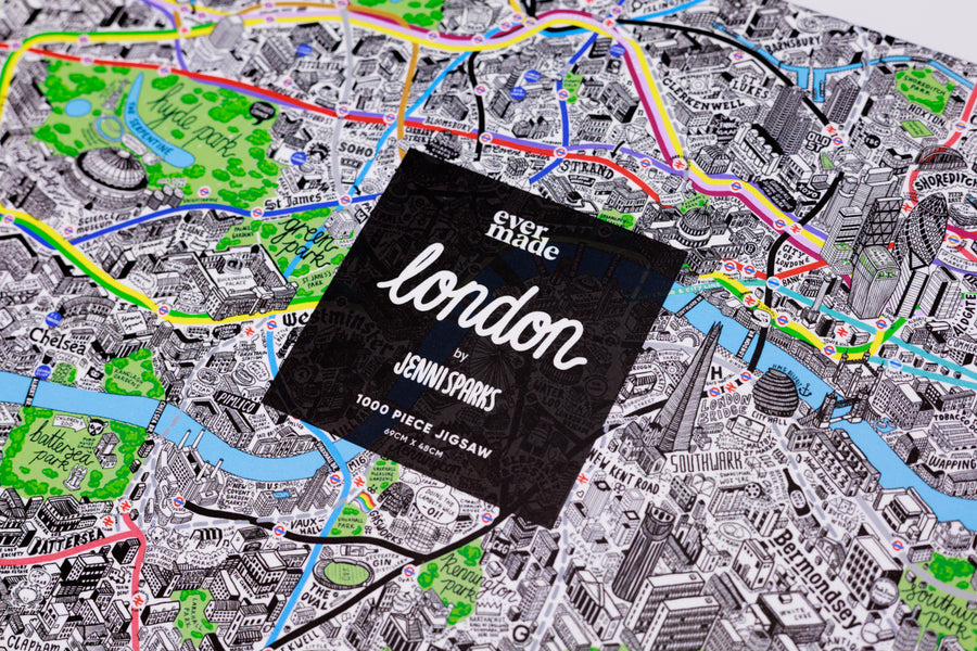 1000 Piece Jigsaw Hand Drawn Map of London