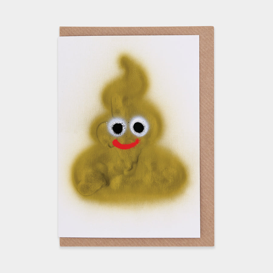 Poop Greetings Card by Jon Burgerman