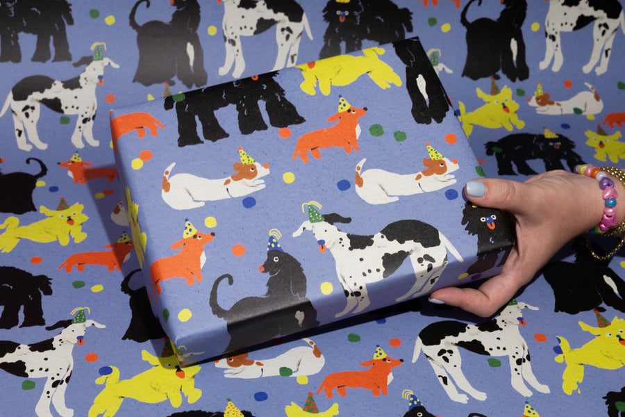 Puppy Party Gift Wrap by Zsófia Győrfi