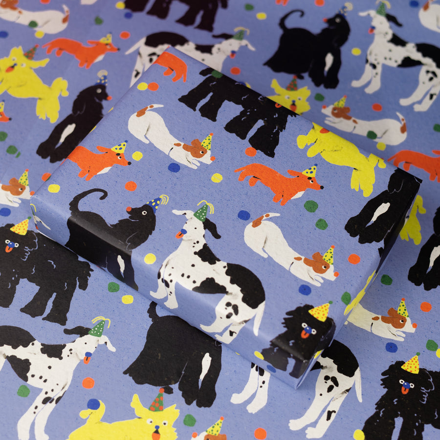 Puppy Party Gift Wrap by Zsófia Győrfi