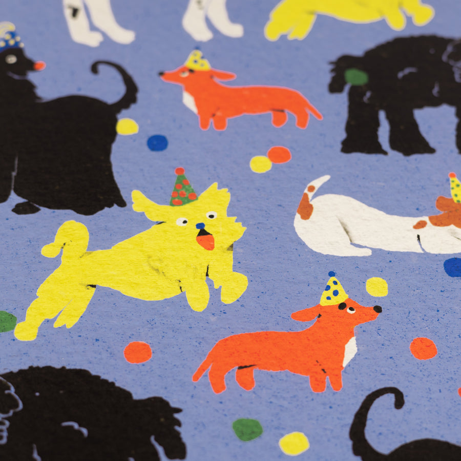 Puppy Party Gift Wrap by Zsófia Győrfi