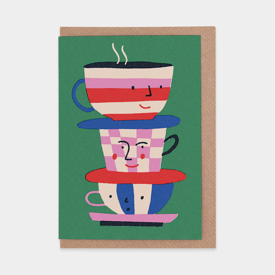 Teacups Greetings Card by Sue Doeksen