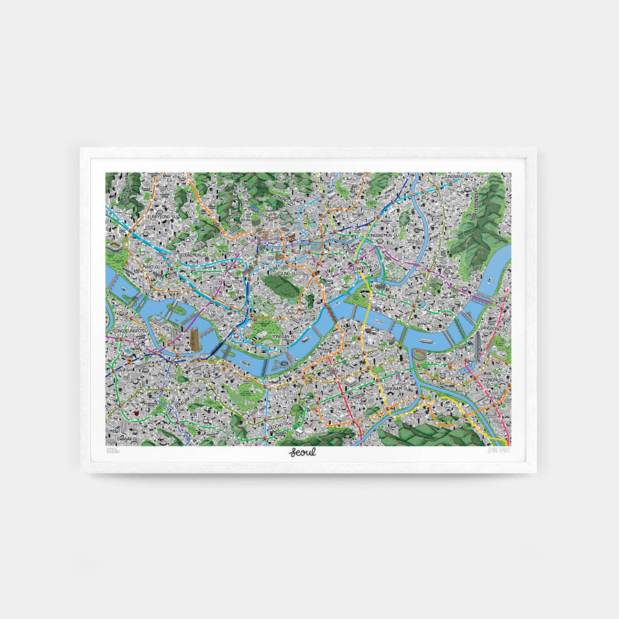 Hand Drawn Map of Seoul