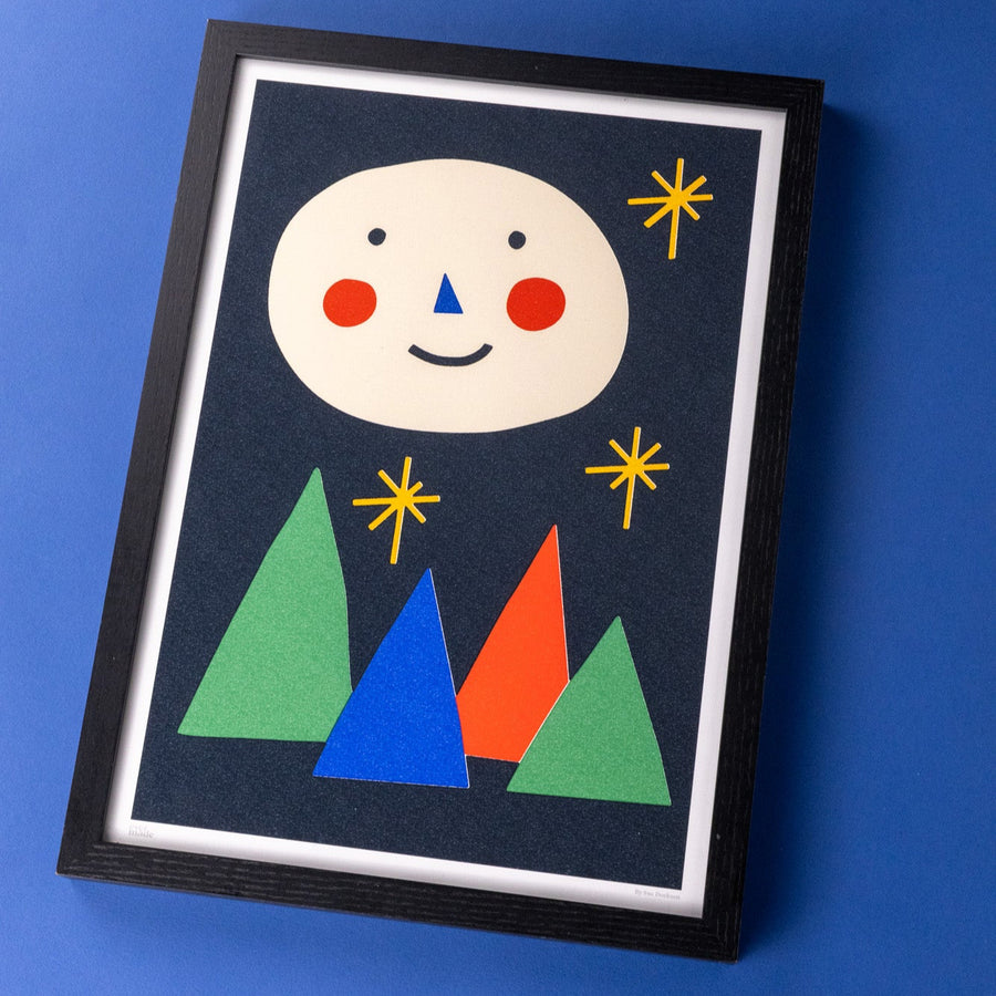 Happy Moon Art Print by Sue Doeksen