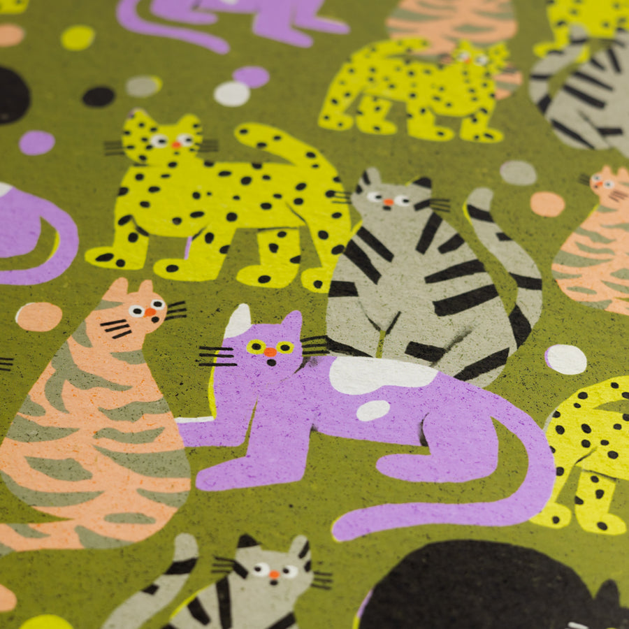 Suprised Cats Gift Wrap by Zsófia Győrfi
