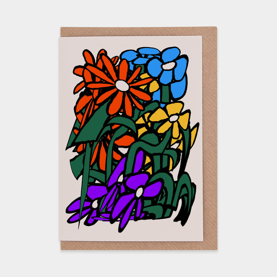 Rise & Fall Flower Field 1 Greetings Card by Marcello Velho