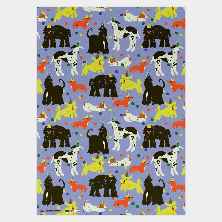 Puppy Party Gift Wrap by Zsófia Győrfi