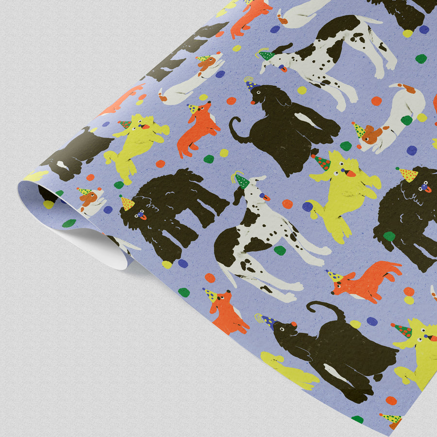 Puppy Party Gift Wrap by Zsófia Győrfi