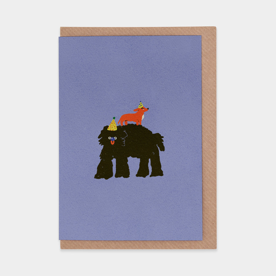 Puppy Party Greetings Card by Zsófia Győrfi