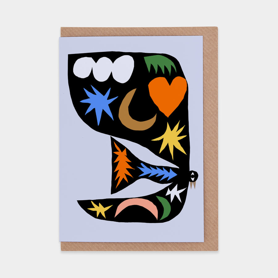 Shapes Bird Greetings Card by Marcello Velho