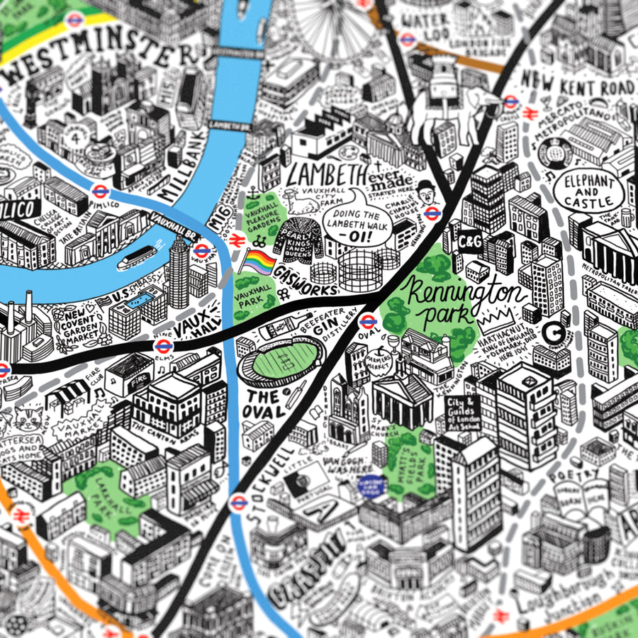 Hand Drawn Map of London - Evermade