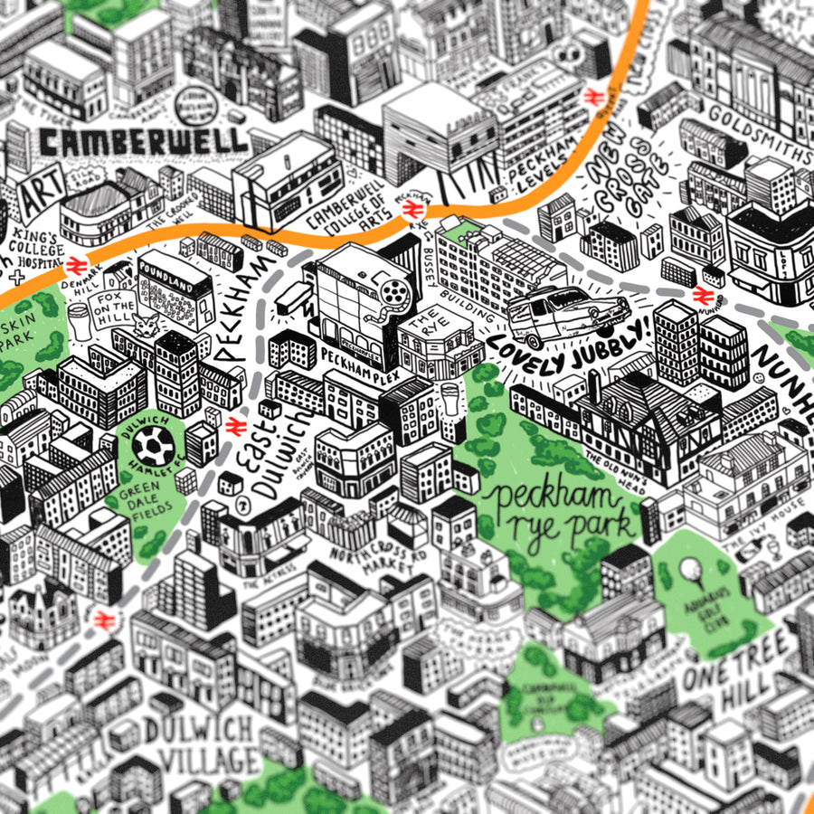 Hand Drawn Map of London - Evermade