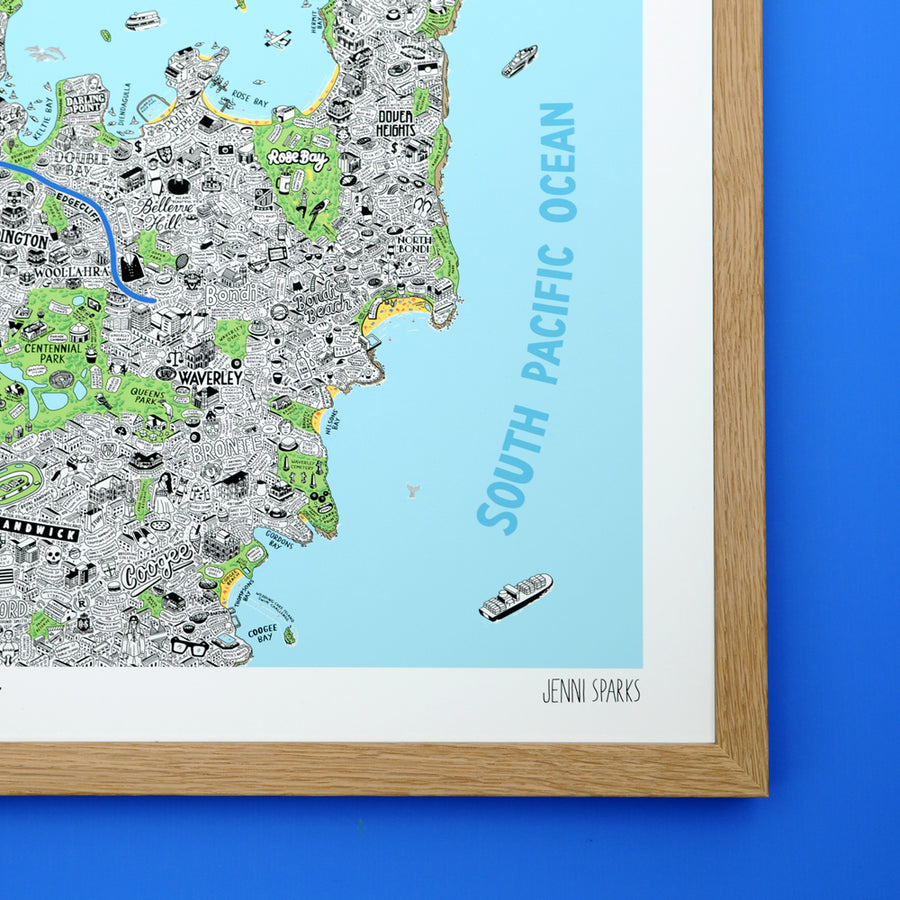 Hand Drawn Map of Sydney - Evermade