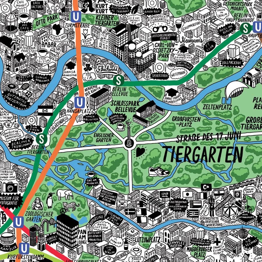 Hand Drawn Map of Berlin - Evermade