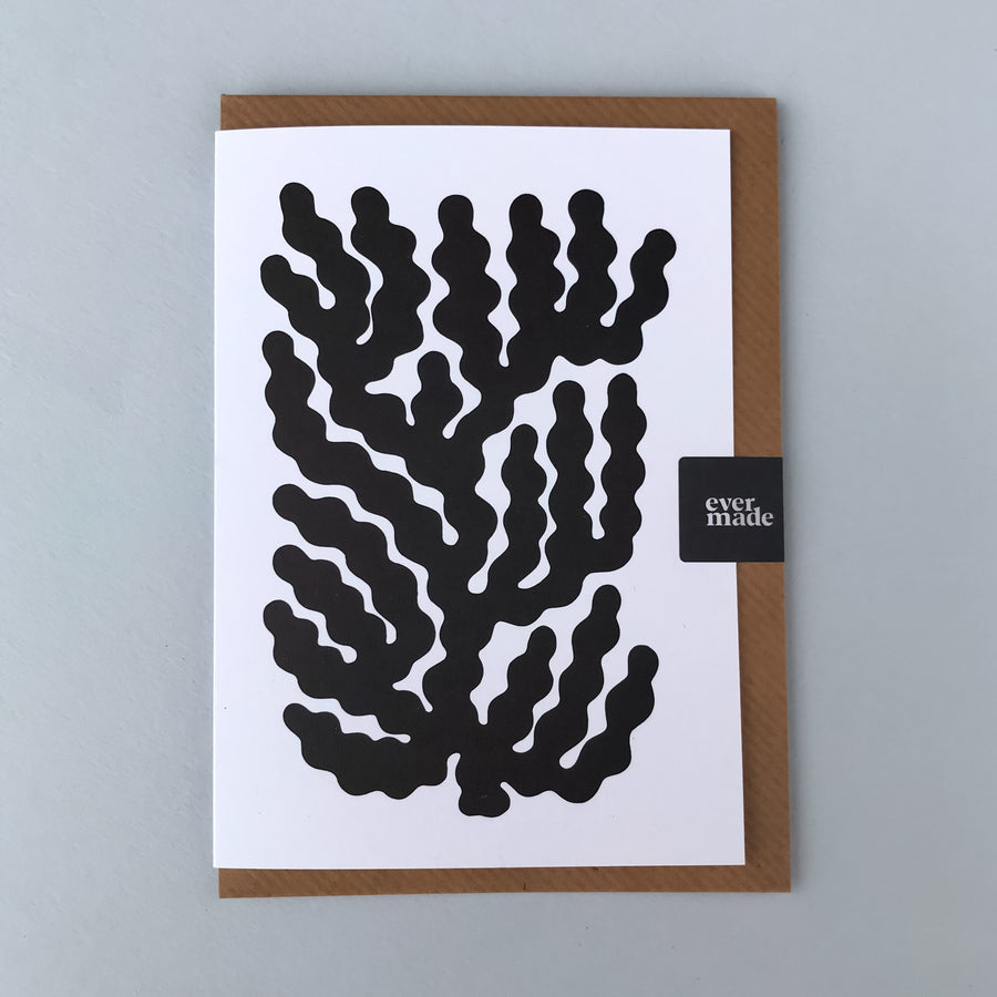 Coral #009 Black Greetings Card