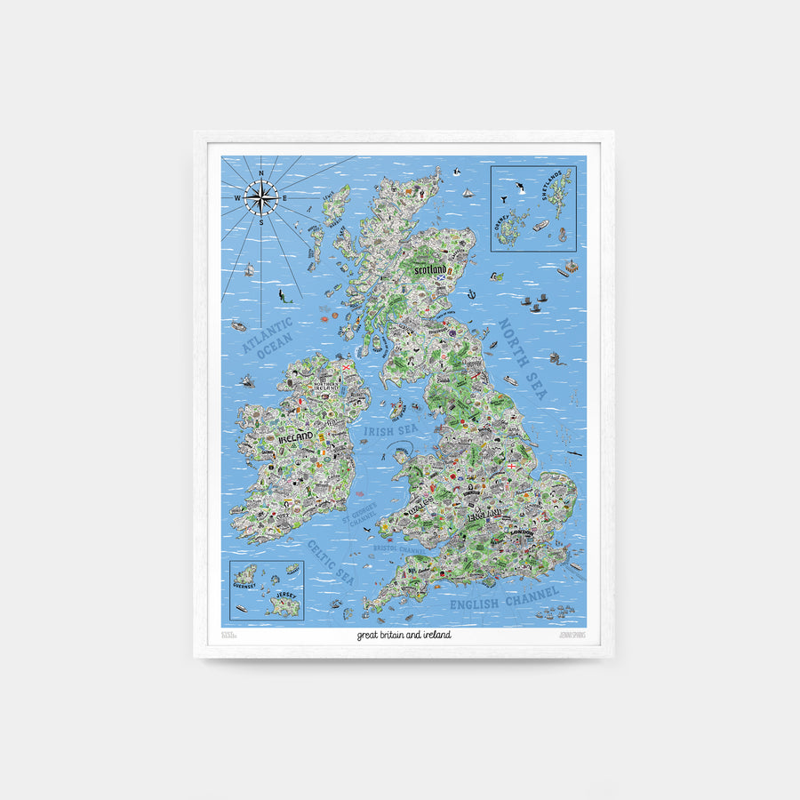 Hand Drawn Map of Great Britain & Ireland