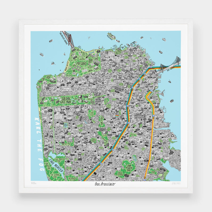 Hand Drawn Map of San Francisco - Evermade