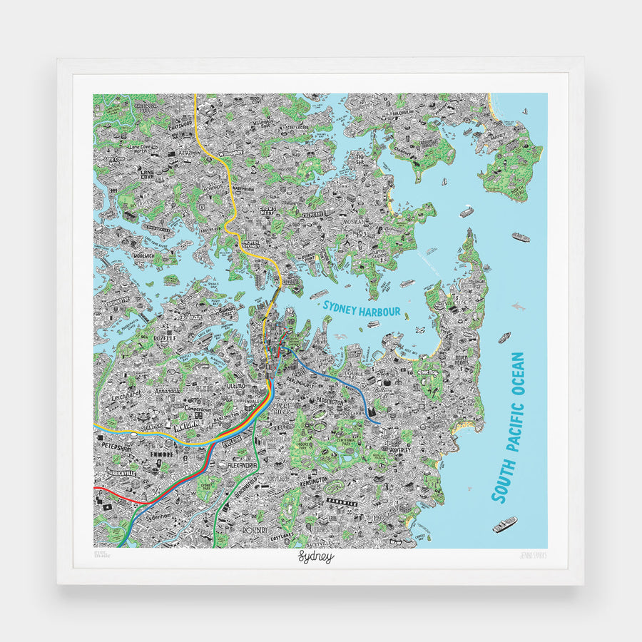 Hand Drawn Map of Sydney - Evermade