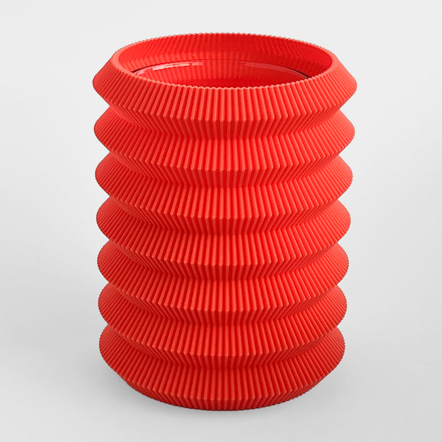 3D Printed S Vase 05 - Red