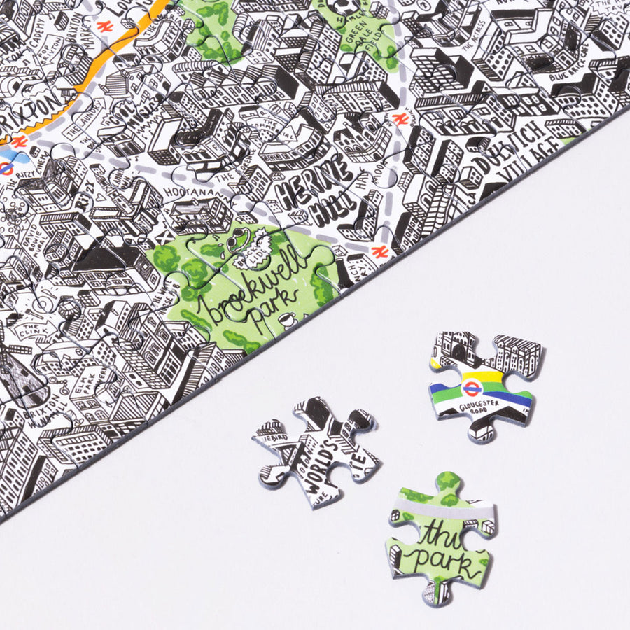 1000 Piece Jigsaw Hand Drawn Map of London