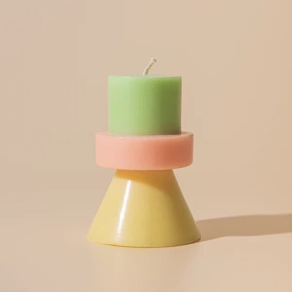 Stack Candle Mini - Lime Green / Coral / Yellow