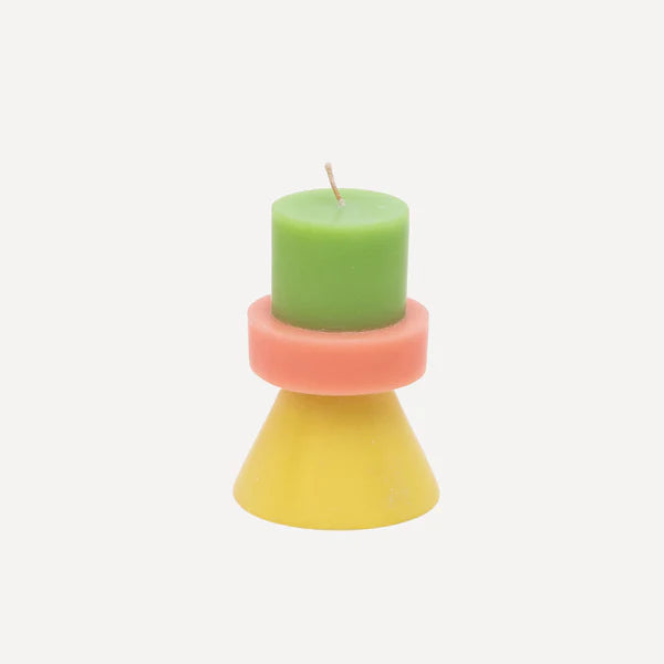 Stack Candle Mini - Lime Green / Coral / Yellow